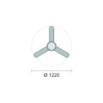 Ανεμηστήρας Οροφής 70W, LED φως 18W, 122εκ, 3 φτερά οξυάς, χρώμα λευκό - Image 2