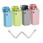 Πτυσσόμενο Μεταλλικό Καλαμάκι με Βουρτσάκι Καθαρισμού σε κουτί μπρελόκ