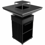 KRATKI QUADRUM/BBQ/V - ΦΟΡΗΤΟ ΚΑΤΑΚΟΡΥΦΟ ΜΠΑΡΜΠΕΚΙΟΥ ΞΥΛΟΥ ΜΕ ΕΠΙΦΑΝΕΙΑ ΧΑΛΥΒΑ ΓΙΑ ΥΓΙΕΙΝΟ ΨΗΣΙΜΟ ΧΩΡΙΣ ΑΝΑΘΥΜΙΑΣΕΙΣ