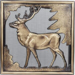 KRATKI JELEN ΔΙΑΚΟΣΜΗΤΙΚΗ ΠΕΡΣΙΔΑ ΜΕ ΑΝΑΠΑΡΑΣΤΑΣΗ ΕΛΑΦΙΟΥ ΣΕ ΧΡΩΜΑ ΧΡΥΣΟ