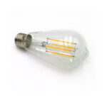 LED ΛΑΜΠΑ COG ΑΒΟΚΑΝΤΟ ST64 ΔΙΑΦΑΝΟ Ε27 8W ΘΕΡΜΟ - 13-27646800