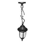 ΦΑΝΑΡΙ PC ΚΡΕΜΑΣΤΟ ΣΤΡΟΓΓΥΛΟ ΝΤΟΥΙ Ε27 IP44 ΜΑΥΡΟ - 9-311