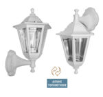 ΦΑΝΑΡΙ PC ΕΠΙΤΟΙΧΟ ΕΞΑΓΩΝΟ ΔΙΠΛΗΣ ΤΟΠΟΘΕΤΗΣ.ΝΤΟΥΙ Ε27 IP44 ΛΕΥΚΟ - 9-380