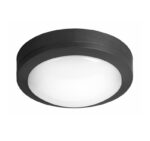 LED ΠΛΑΦΟΝΙΕΡΑ PC ΣΤΡΟΓΓΥΛΗ Φ170mm 12W 3000Κ IP65 ΜΑΥΡΗ - 3-9170121