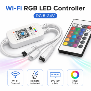 Xtreme lights Smart Wi-Fi RGB LED Controller με Τηλεχειριστήριο για 2 ταινίες 5M (DC 5–24V)