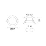 ΧΩΝΕΥΤΑ LED ΟΡΟΦΗΣ CCT ΠΕΡΙΣΤΡΕΦΟΜΕΝΑ 12W 3000K | 4000K | 6000K - Image 2