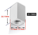 ΣΠΟΤ ΓΥΨΙΝΟ ΟΡΟΦΗΣ ΤΕΤΡΑΓΩΝΟ ΝΤΟΥΙ GU10 D:70*70*110mm(h) - 21-11015 - Image 2