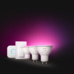 KIT 3 λαμπτήρων GU10 Philips Hue 4,3W WHITE AND COLOR AMBIANCE KIT 2000-6500K + συσκευή διασύνδεσης + διακόπτης Dimmer - Image 2