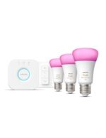 Σετ 3 Λάμπες LED 9W RGB & Ambiance White E27 & Bridge Hue Philips + Switch