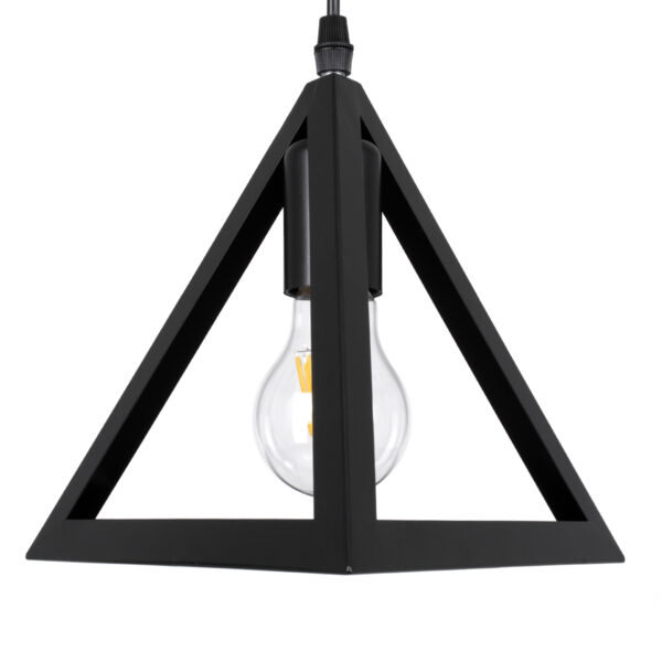 GloboStar® TRIANGLE 00611 Μοντέρνο Κρεμαστό Φωτιστικό Ράγα Δίφωτο 2 x E27 IP20 Μαύρο Μέταλλο - Μ60 x Π22 x Y130cm - Image 7