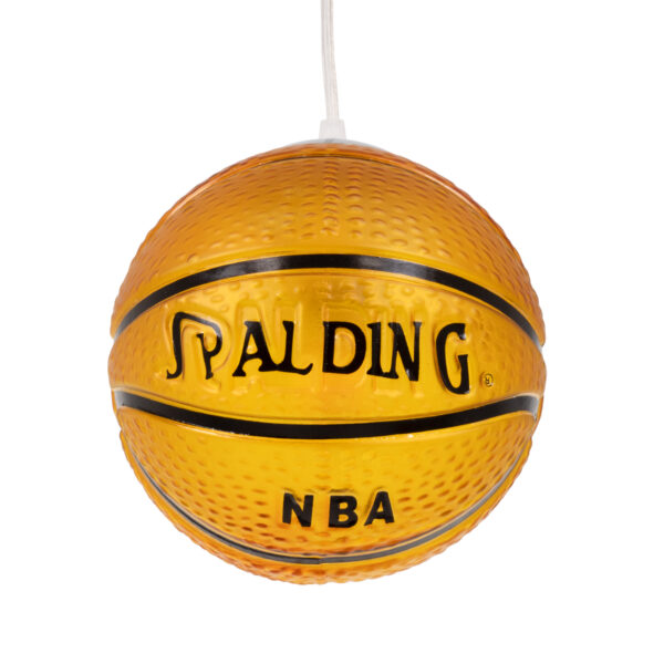 GloboStar® SPALDING NBA 00645 Παιδικό Κρεμαστό Φωτιστικό Μπάλα Μονόφωτο 1 x E27 IP20 Πορτοκαλί & Μαύρο Γυαλί - Μ18 x Π18 x Υ18cm - Image 5