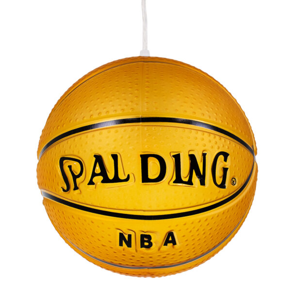 GloboStar® SPALDING NBA 00649 Παιδικό Κρεμαστό Φωτιστικό Μπάλα Μονόφωτο 1 x E27 IP20 Πορτοκαλί & Μαύρο Γυαλί - Μ25 x Π25 x Υ25cm - Image 5