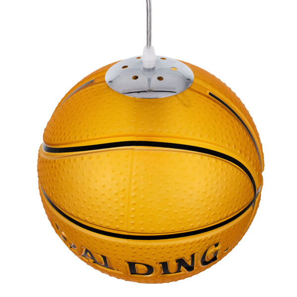 GloboStar® SPALDING NBA 00649 Παιδικό Κρεμαστό Φωτιστικό Μπάλα Μονόφωτο 1 x E27 IP20 Πορτοκαλί & Μαύρο Γυαλί - Μ25 x Π25 x Υ25cm - Image 6