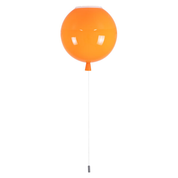 GloboStar® BALLOON 00650 Παιδικό Φωτιστικό Οροφής Μπάλα Μονόφωτο 1 x E27 IP20 Πορτοκαλί Πλαστικό με Ασημί Μέταλλο - Μ30 x Π30 x Υ33cm - Image 5