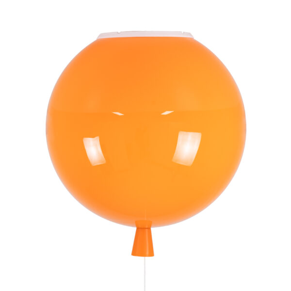 GloboStar® BALLOON 00650 Παιδικό Φωτιστικό Οροφής Μπάλα Μονόφωτο 1 x E27 IP20 Πορτοκαλί Πλαστικό με Ασημί Μέταλλο - Μ30 x Π30 x Υ33cm - Image 6