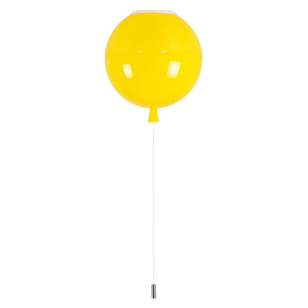 GloboStar® BALLOON 00651 Παιδικό Φωτιστικό Οροφής Μπάλα Μονόφωτο 1 x E27 IP20 Κίτρινο Πλαστικό με Ασημί Μέταλλο - Μ30 x Π30 x Υ33cm - Image 5