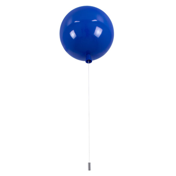 GloboStar® BALLOON 00654 Παιδικό Φωτιστικό Οροφής Μπάλα Μονόφωτο 1 x E27 IP20 Μπλε Πλαστικό με Ασημί Μέταλλο - Μ30 x Π30 x Υ33cm - Image 3