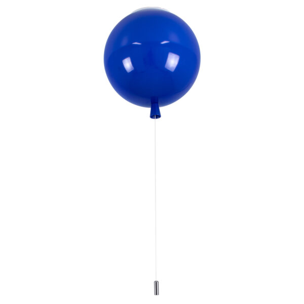 GloboStar® BALLOON 00654 Παιδικό Φωτιστικό Οροφής Μπάλα Μονόφωτο 1 x E27 IP20 Μπλε Πλαστικό με Ασημί Μέταλλο - Μ30 x Π30 x Υ33cm - Image 4