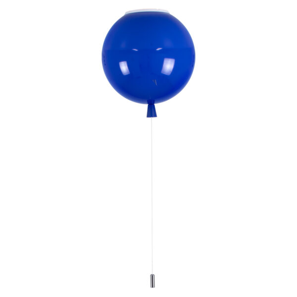 GloboStar® BALLOON 00654 Παιδικό Φωτιστικό Οροφής Μπάλα Μονόφωτο 1 x E27 IP20 Μπλε Πλαστικό με Ασημί Μέταλλο - Μ30 x Π30 x Υ33cm - Image 5