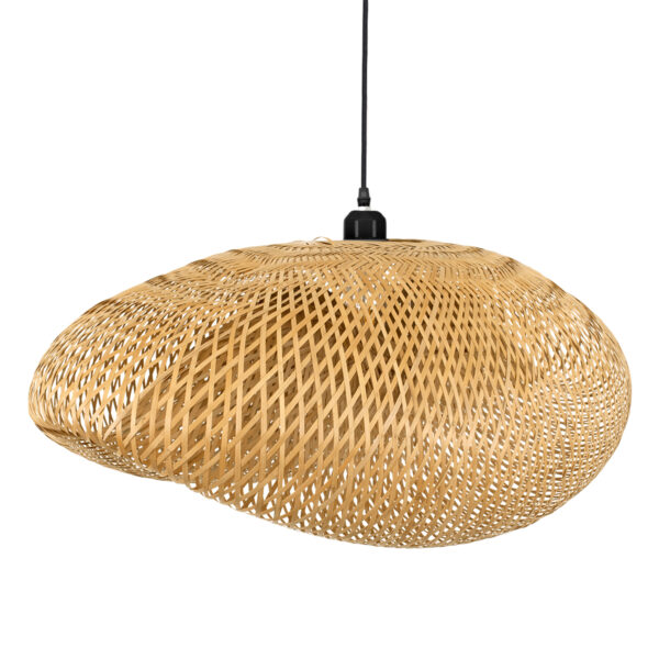 GloboStar® MEXICO 00720 Boho Κρεμαστό Φωτιστικό Ανάρτηση Μονόφωτο 1 x E27 IP20 Μπεζ Ξύλο - Μ85 x Π55 x Y36cm - Image 4