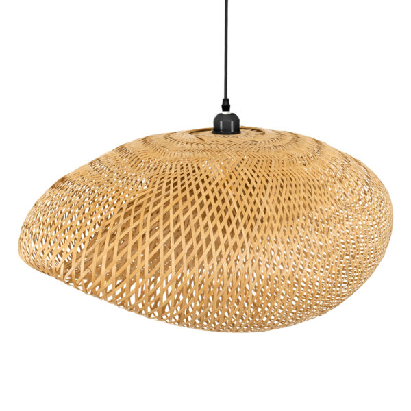 GloboStar® MEXICO 00720 Boho Κρεμαστό Φωτιστικό Ανάρτηση Μονόφωτο 1 x E27 IP20 Μπεζ Ξύλο - Μ85 x Π55 x Y36cm - Image 6