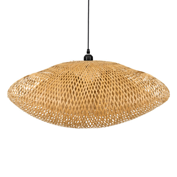 GloboStar® MEXICO 00720 Boho Κρεμαστό Φωτιστικό Ανάρτηση Μονόφωτο 1 x E27 IP20 Μπεζ Ξύλο - Μ85 x Π55 x Y36cm - Image 7