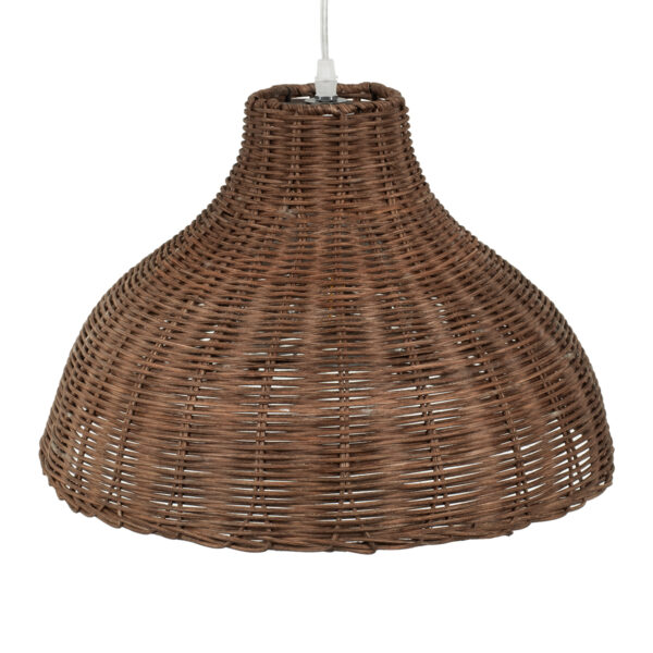 GloboStar® MAYOTTE 00725 Boho Κρεμαστό Φωτιστικό Καμπάνα Μονόφωτο 1 x E27 IP20 Καφέ Ξύλο - Μ40 x Π40 x Υ28cm - Image 6