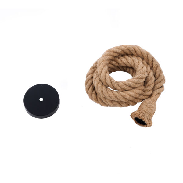 GloboStar® ROPE 01018 Vintage Κρεμαστό Φωτιστικό Ανάρτηση Μονόφωτο 1 x E27 IP20 Μπεζ Σχοινί - Μ3.5 x Π3.5 x Υ200cm - Image 7