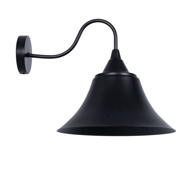 GloboStar® BELL 01038 Vintage Επιτοίχιο Φωτιστικό Απλίκα Μονόφωτο 1 x E27 IP20 Μαύρο Μέταλλο - Μ35 x Π28.5 x Υ30cm - Image 4