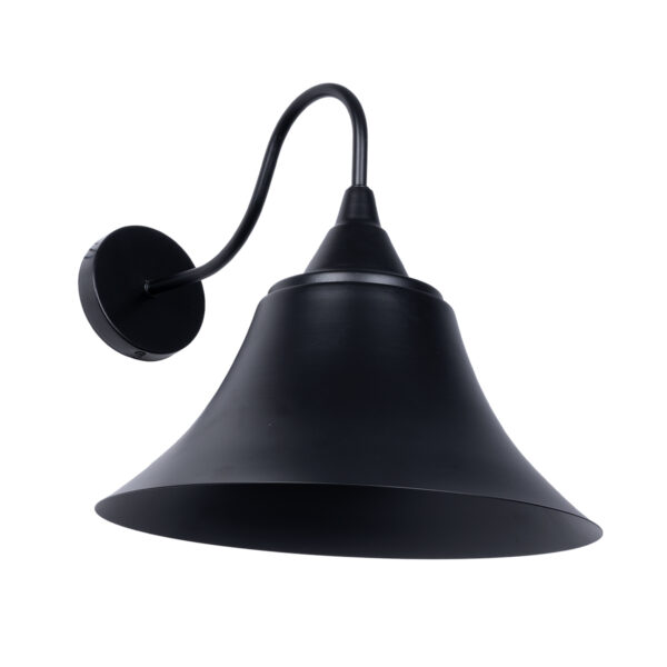 GloboStar® BELL 01038 Vintage Επιτοίχιο Φωτιστικό Απλίκα Μονόφωτο 1 x E27 IP20 Μαύρο Μέταλλο - Μ35 x Π28.5 x Υ30cm - Image 5