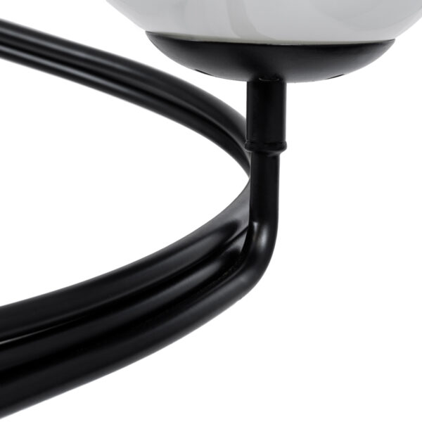 GloboStar® SELINA 01089 Μοντέρνο Φωτιστικό Οροφής Μπάλα Τρίφωτο 3 x E27 IP20 Μαύρο Μέταλλο με Λευκό Γυαλί - Μ60 x Π60 x Υ45cm - Image 5