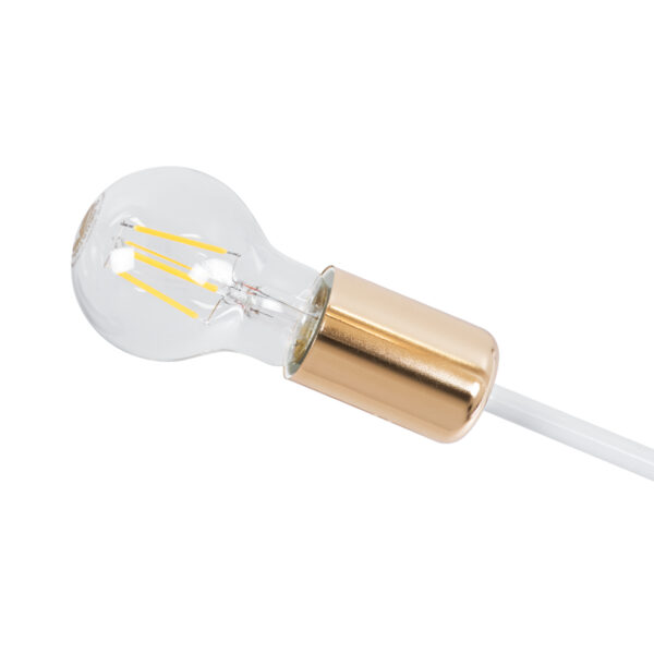 GloboStar® OLINDA 01385 Μοντέρνο Φωτιστικό Οροφής Πλέγμα Πολύφωτο 6 x E27 IP20 Λευκό & Χάλκινο - Μέταλλο Μ60 x Π60 x Υ20cm - Image 6