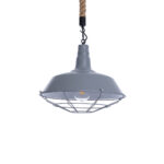 GLOBOSTAR® CRANE 01411 Vintage Κρεμαστό Φωτιστικό Οροφής με Ντουί 1 x E27 AC 220-240V IP20 - Γκρι & Μπεζ - Μ36 x Π36 x Y31cm