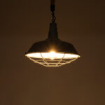 GLOBOSTAR® CRANE 01411 Vintage Κρεμαστό Φωτιστικό Οροφής με Ντουί 1 x E27 AC 220-240V IP20 - Γκρι & Μπεζ - Μ36 x Π36 x Y31cm - Image 2