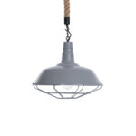 GLOBOSTAR® CRANE 01411 Vintage Κρεμαστό Φωτιστικό Οροφής με Ντουί 1 x E27 AC 220-240V IP20 - Γκρι & Μπεζ - Μ36 x Π36 x Y31cm - Image 4