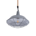 GLOBOSTAR® CRANE 01411 Vintage Κρεμαστό Φωτιστικό Οροφής με Ντουί 1 x E27 AC 220-240V IP20 - Γκρι & Μπεζ - Μ36 x Π36 x Y31cm - Image 5