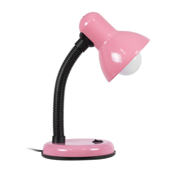 GloboStar® STUDENT PINK 01534 Μοντέρνο Επιτραπέζιο Φωτιστικό Γραφείου Μονόφωτο 1 x E27 Ροζ με Λευκό Μεταλλικό με Διακόπτη ΟN/OFF Καμπάνα Φ12 x Υ32cm - Image 3