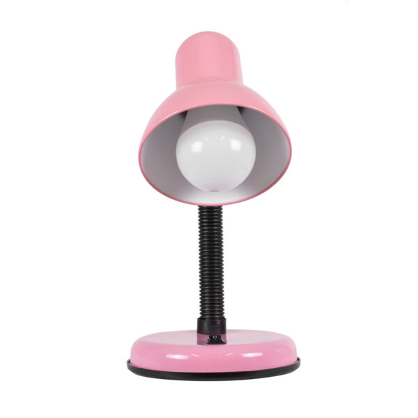 GloboStar® STUDENT PINK 01534 Μοντέρνο Επιτραπέζιο Φωτιστικό Γραφείου Μονόφωτο 1 x E27 Ροζ με Λευκό Μεταλλικό με Διακόπτη ΟN/OFF Καμπάνα Φ12 x Υ32cm - Image 4