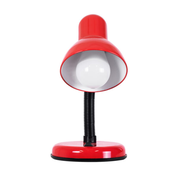 GloboStar® STUDENT RED 01535 Μοντέρνο Επιτραπέζιο Φωτιστικό Γραφείου Μονόφωτο 1 x E27 Κόκκινο με Λευκό Μεταλλικό με Διακόπτη ΟN/OFF Καμπάνα Φ12 x Υ32cm - Image 4