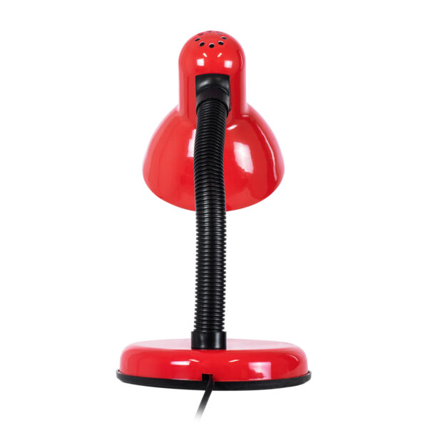 GloboStar® STUDENT RED 01535 Μοντέρνο Επιτραπέζιο Φωτιστικό Γραφείου Μονόφωτο 1 x E27 Κόκκινο με Λευκό Μεταλλικό με Διακόπτη ΟN/OFF Καμπάνα Φ12 x Υ32cm - Image 5