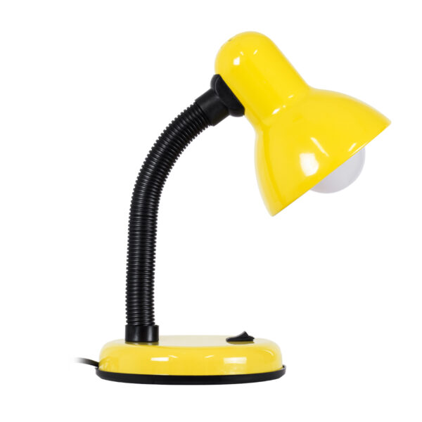 GloboStar® STUDENT YELLOW 01536 Μοντέρνο Επιτραπέζιο Φωτιστικό Γραφείου Μονόφωτο 1 x E27 Κίτρινο με Λευκό Μεταλλικό με Διακόπτη ΟN/OFF Καμπάνα Φ12 x Υ32cm - Image 3