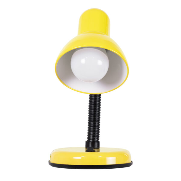 GloboStar® STUDENT YELLOW 01536 Μοντέρνο Επιτραπέζιο Φωτιστικό Γραφείου Μονόφωτο 1 x E27 Κίτρινο με Λευκό Μεταλλικό με Διακόπτη ΟN/OFF Καμπάνα Φ12 x Υ32cm - Image 4