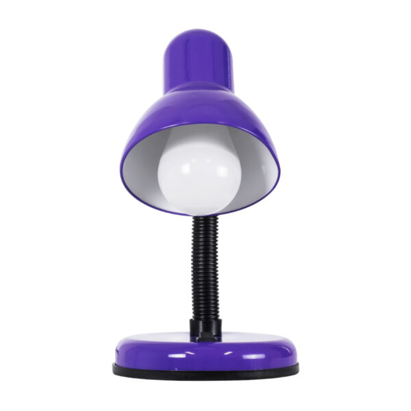 GloboStar® STUDENT PURPLE 01537 Μοντέρνο Επιτραπέζιο Φωτιστικό Γραφείου Μονόφωτο 1 x E27 Μωβ με Λευκό Μεταλλικό με Διακόπτη ΟN/OFF Καμπάνα Φ12 x Υ32cm - Image 4