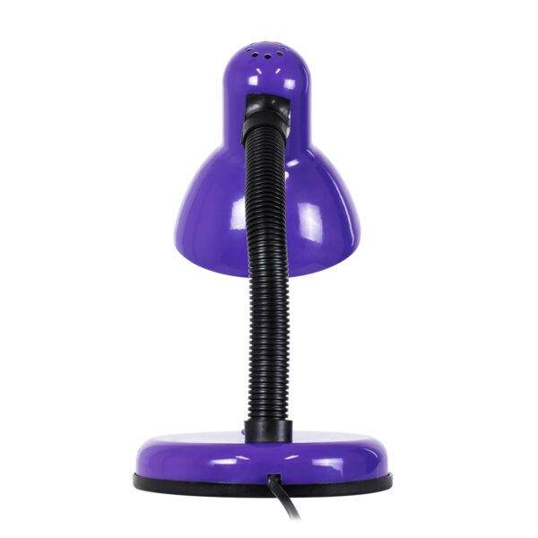 GloboStar® STUDENT PURPLE 01537 Μοντέρνο Επιτραπέζιο Φωτιστικό Γραφείου Μονόφωτο 1 x E27 Μωβ με Λευκό Μεταλλικό με Διακόπτη ΟN/OFF Καμπάνα Φ12 x Υ32cm - Image 5