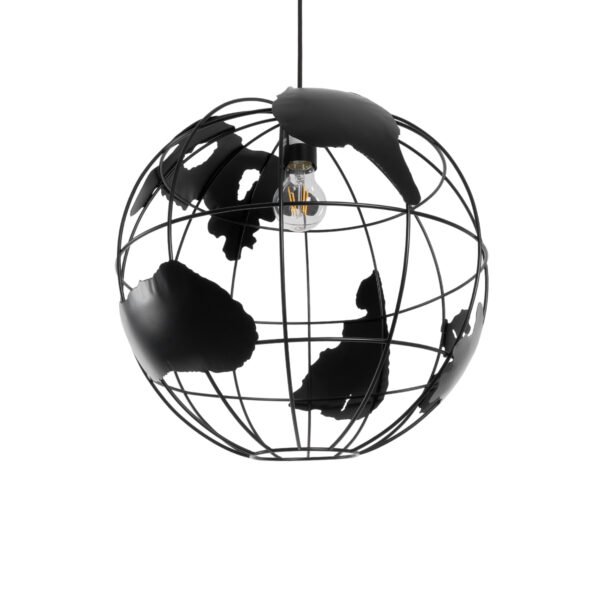 GloboStar® EARTH 01663 Vintage Κρεμαστό Φωτιστικό Φιγούρα Μονόφωτο 1 x E27 IP20 Μαύρο Μέταλλο - Μ41 x Π41 x Y41cm - Image 5