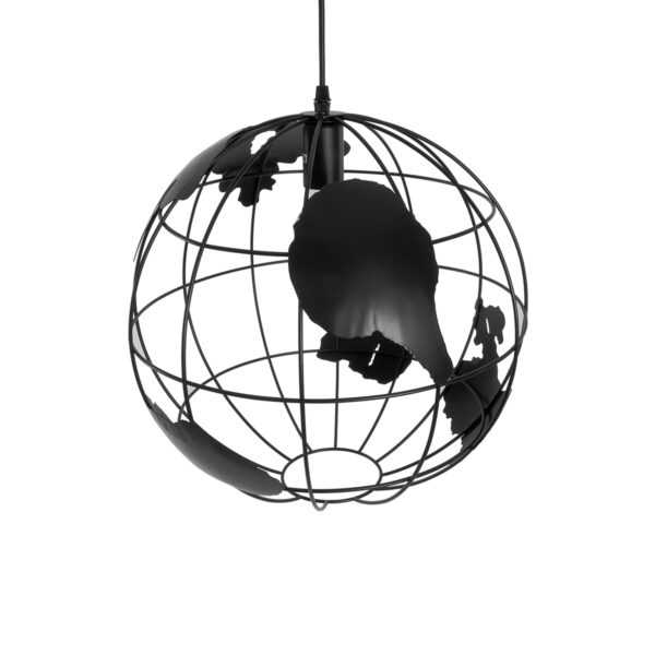 GloboStar® EARTH 01663 Vintage Κρεμαστό Φωτιστικό Φιγούρα Μονόφωτο 1 x E27 IP20 Μαύρο Μέταλλο - Μ41 x Π41 x Y41cm - Image 6