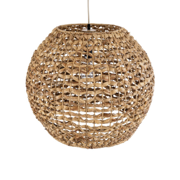 GloboStar® MANGATA 01851 Boho Κρεμαστό Φωτιστικό Καμπάνα Μονόφωτο 1 x E27 IP20 Καφέ Ξύλο - Μ60 x Π60 x Υ50cm - Image 6