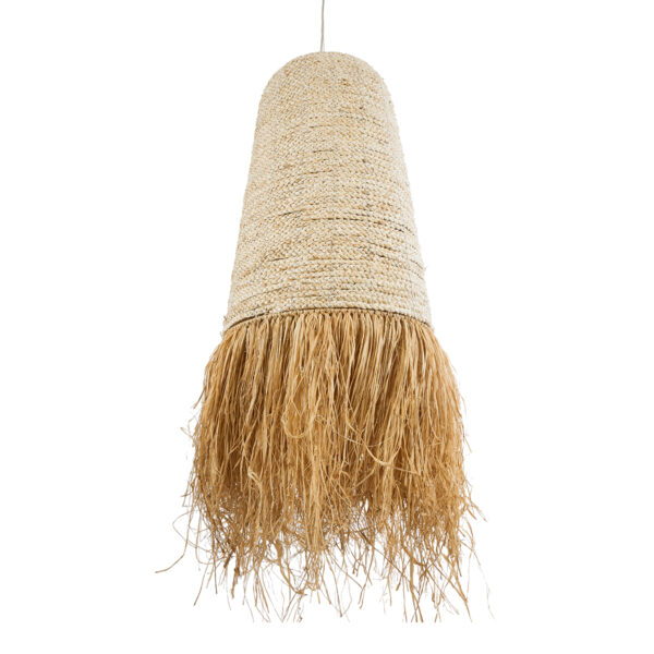 GloboStar® LETA 02171 Boho Κρεμαστό Φωτιστικό Πλέγμα Μονόφωτο 1 x E27 IP20 Μπεζ Ράφια - Μ50 x Π50 x Υ150cm - Image 5