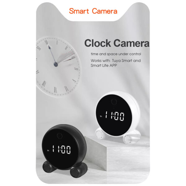 GloboStar® 86016 Rechargeable Table Camera 2MP WiFi HD 1080P 120° 5000mAh Two Way Audio Motion Detection & Digital Clock - Επαναφορτιζόμενη Επιτραπέζια Κάμερα 2MP WiFi HD 1080P 120° 5000mAh Διπλή Κατέυθυνση Ομιλίας Ανιχνευτή Κίνησης Ψηφιακό Ρολόι - Μαύρο - Image 9