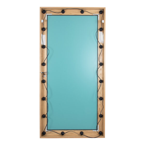 GloboStar® MAKEUP MIRROR-160x80-1 Μοντέρνος Καθρέπτης Μακιγιάζ με Πλαίσιο Φυσικού Ξύλου με Διακόπτη On/Off 20 x E27 AC220-240V - Μ80 x Π7 x Υ160cm - Μπεζ Δρυς - Image 6